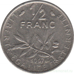 Монета. Франция. 1/2 франка 1967 год.