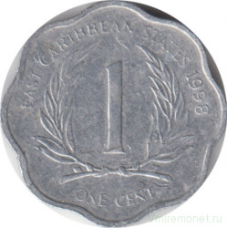 Монета. Восточные Карибские государства. 1 цент 1998 год.