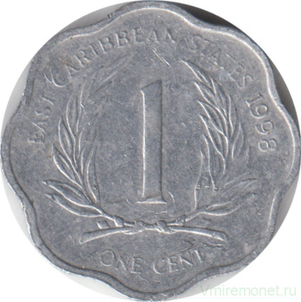 Монета. Восточные Карибские государства. 1 цент 1998 год.