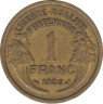  Монета. Франция. 1 франк 1936 год. ав.