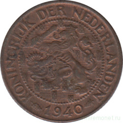 Монета. Нидерланды. 1 цент 1940 год.