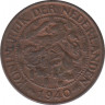 Монета. Нидерланды. 1 цент 1940 год. ав.