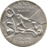 Реверс.Монета. Финляндия. 100 марoк 1989 год. Изобразительное искусство, музей Атенеум.