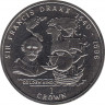 Монета. Великобритания. Остров Мэн. 1 крона 1996 год. Мореплаватели. Фрэнсис Дрейк. ав.