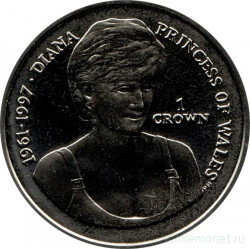 Монета. Фолклендские острова. 1 крона 2007 год. 10 лет со дня смерти Принцессы Дианы.