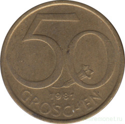 Монета. Австрия. 50 грошей 1981 год.