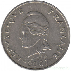 Монета. Французская Полинезия. 10 франков 2007 год.