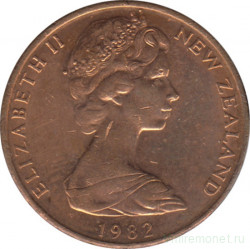 Монета. Новая Зеландия. 2 цента 1982 год.