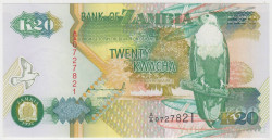 Банкнота. Замбия. 20 квач 1992 год. Тип А.