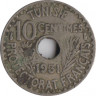 Монета. Тунис. 10 сантимов 1931 год. ав.