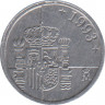 Монета. Испания. 1 песета 1993 год. ав.