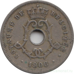Монета. Бельгия. 5 сантимов 1906 год. BELGIQUE.
