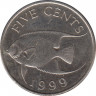 Монета. Бермудские острова. 5 центов 1999 год. ав.