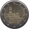 Монета. Португалия. 2 евро 2020 год. 730 лет университету Коимбры. ав.