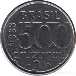 Монета. Бразилия. 500 крузейро 1993 год.