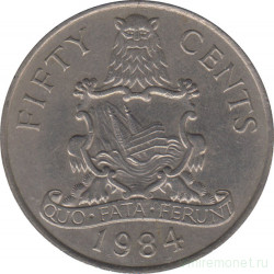 Монета. Бермудские острова. 50 центов 1984 год.