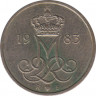 Монета. Дания. 10 эре 1983 год. ав.