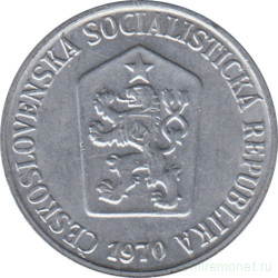 Монета. Чехословакия. 5 геллеров 1970 год.