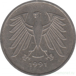 Монета. ФРГ. 5 марок 1991 год. Монетный двор - Штутгарт (F).