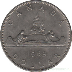 Монета. Канада. 1 доллар 1969 год.