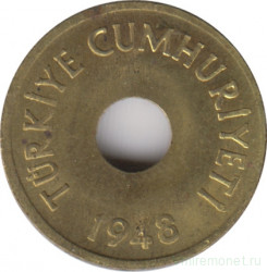 Монета. Турция. 1 куруш 1948 год.