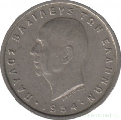 Монета. Греция. 5 драхм 1954 год.
