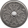 Монета. Дания. 2 кроны 2007 год. ав.
