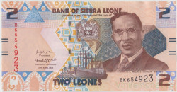 Банкнота. Сьерра-Леоне. 2 леоне 2022 год. Тип W35.