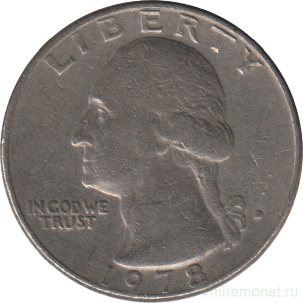 Монета. США. 25 центов 1978 год. Монетный двор D.