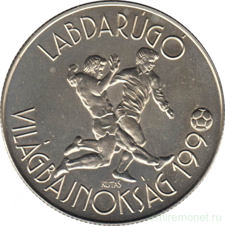 Монета. Венгрия. 100 форинтов 1988 год. Чемпионат мира по футболу 1990.