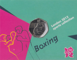 Монета. Великобритания. 50 пенсов 2011 год. XXX летние олимпийские игры Лондон 2012. Бокс. В блистере.