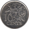 Монета. Тринидад и Тобаго. 10 центов 2008 год. рев.