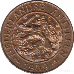 Монета. Нидерландские Антильские острова. 2 1/2 цента 1959 год.