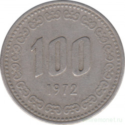 Монета. Южная Корея. 100 вон 1972 год.