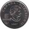 Монета. Канада. 25 центов 2007 год. X зимние параолимпийские игры. Ванкувер 2010. Кёрлинг на колясках. рев.
