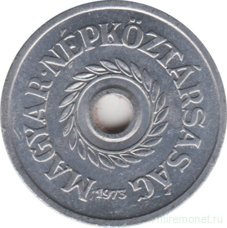 Монета. Венгрия. 2 филлера 1973 год.