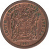 Монета. Южно-Африканская республика (ЮАР). 5 центов 1991 год. ав.