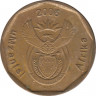 Монета. Южно-Африканская республика (ЮАР). 20 центов 2006 год. ав.