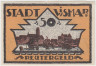 Бона. Нотгельд. Германия. Город Висмар. 50 пфеннигов 1921 год. Вариант 1439.1.3. ав.