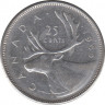 Монета. Канада. 25 центов 1965 год. ав.