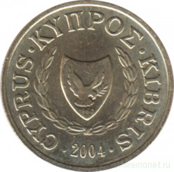 Монета. Кипр. 1 цент 2004 год.