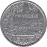 Монета. Французская Полинезия. 2 франка 1987 год.  рев.