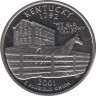 Монета. США. 25 центов 2001 год. Штат № 15 Кентукки. Монетный двор S. ав.