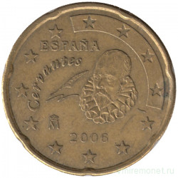 Монета. Испания. 20 центов 2006 год.