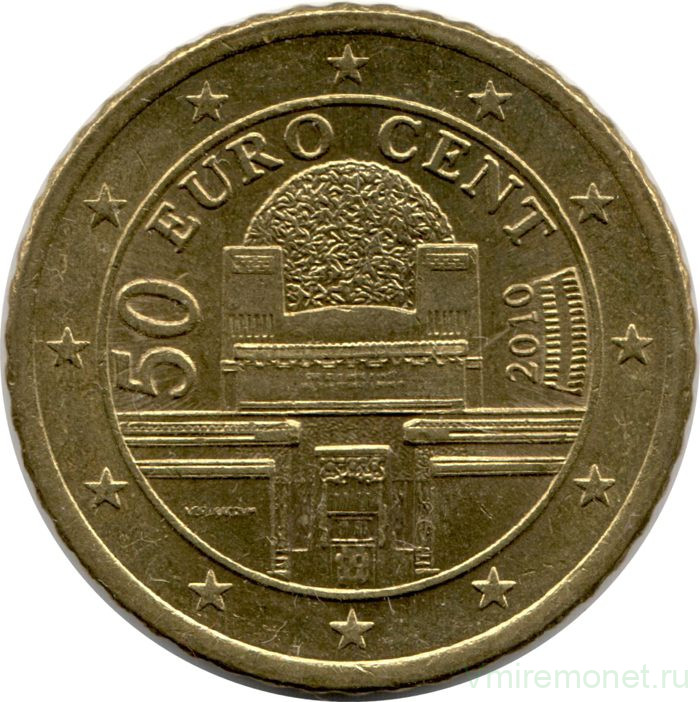 Монета. Австрия. 50 центов 2010 год.