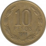 Монета. Чили. 10 песо 1988 год. ав.