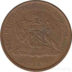 Монета. Тринидад и Тобаго. 1 цент 2007 год.