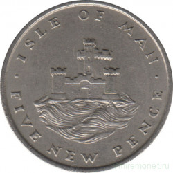 Монета. Великобритания Остров Мэн. 5 пенсов 1975 год.
