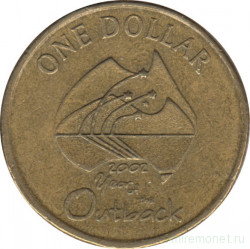 Монета. Австралия. 1 доллар 2002 год. Год отдалённых районов Австралии.