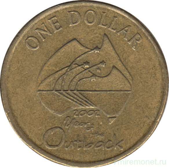 Монета. Австралия. 1 доллар 2002 год. Год отдалённых районов Австралии.